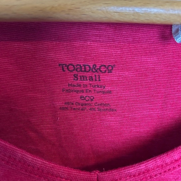 Toad & Co Organic Cotton Women's Red V-Neck Top Blouse Size S Casual outdoor - Picture 9 of 11